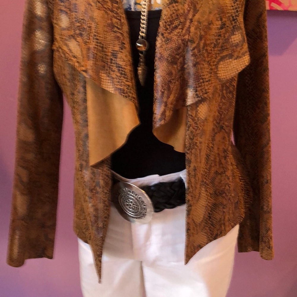 Light Weight Suede Python Print Jacket-Zara! - image 4